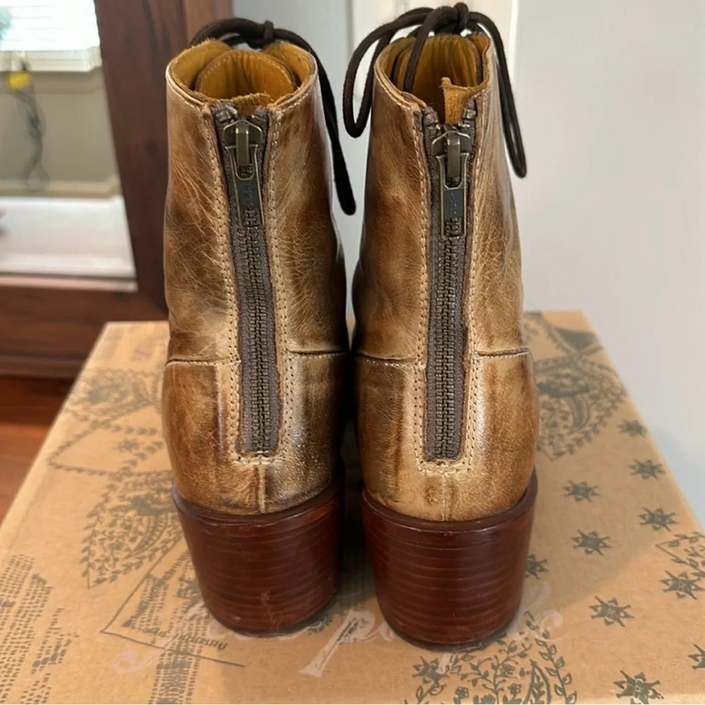 Free People “Eberly” Lace-Up Boots in Brown - Picture 3 of 11